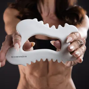 DIAMANDIA Muse Body Gua Sha - Ceramic Fascia Blasting Tool for Abdomen Thighs & Butt - Anti-Inflammatory Body Sculpting Massage for Smoother Skin