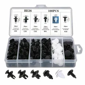100PCS Retainer Clips Body Bumper Rivet Retainer Trim Molding Push Pin Clips Kit
