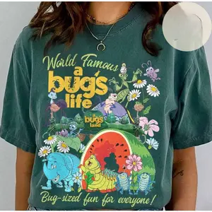 Youth and adult Vintage A Bug's Life A Bug's Land shirt, Ride shirt, Heimlich Flik Hopper Princess Atta Bug shirt, Family trip tee