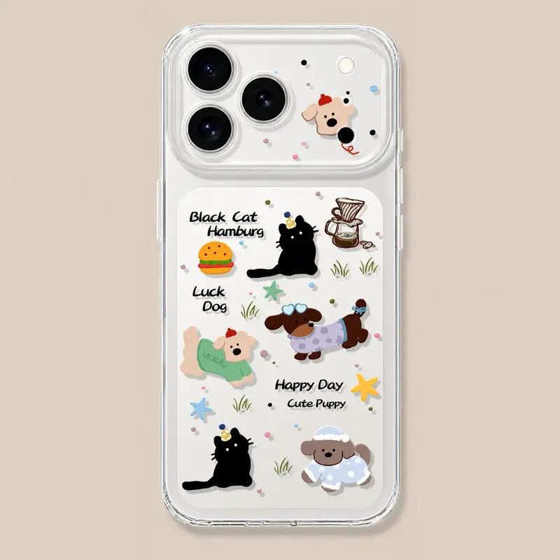 2026 New Puppy on the Grass Phone Case - Premium Women's TPU Transparent Eco-Friendly Case, Full-Coverage Full Camera Protection, Soft Shockproof, Compatible with iPhone 17-17 Pro-16 Pro Max-15-14-13 & Galaxy S21-S22-S23-S24 Plus/Ultra Mobile Accessories