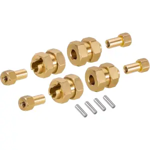 Brass Extended Hex Wheel Hubs for 1/24 RC Crawler Car Axial AX24 SCX24 90081 Upgrade Parts