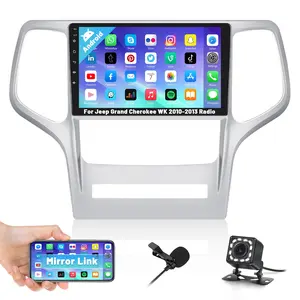 9 Inch Carplay Radio for【Jeep Grand Cherokee 2010 2011 2012 2013】Support Wireless Android Auto MirrorLink with WIFI GPS Bluetooth FM Backup Camera MIC