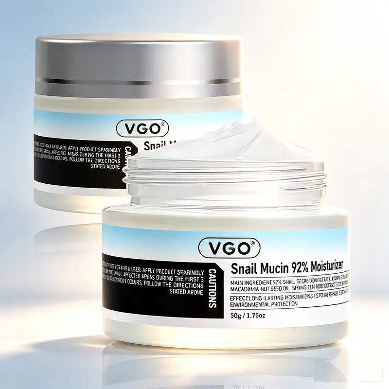 VGO 3-Piece Unisex Facial Care Set - Charcoal Cleanser, Vitamin C Serum for Hydrate, Snail Mucin Moisturizer for Moisture, Skin Repair & Glow Benefits for Adults