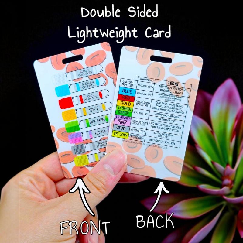 Phlebotomy Badge Buddy - Order of Blood Draw Cheat Sheet - Badge Reel for Lab Techs - Light Weight Reference Card for Phlebotomists and Nurses