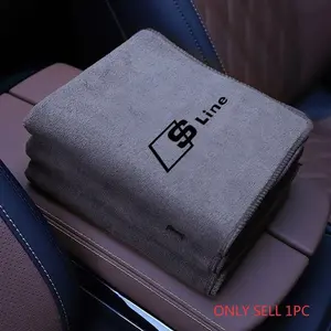 1PC Microfiber Car Wash Towel Cleaning Drying Cloth For Audi Q7 Q3 Q5 R8 TT S5 S6 RS Sline Quattro A4 A5 A6 Accessories