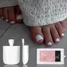 Baby Pink Square French Tip Soft Gel Press On Toenails - 150Pcs, 15 Different Sizes, Easy-Apply, Long-Lasting, Reusable for DIY Pedicure (French Toe Nail Tips)