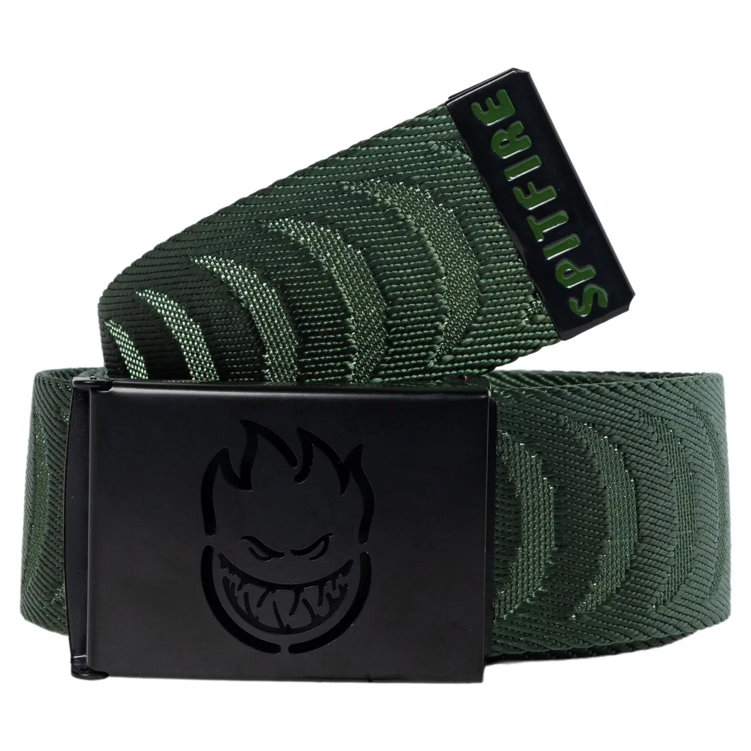 Spitfire Wheels Belt Bighead Cutout Crescent Jacquard Olive/Black