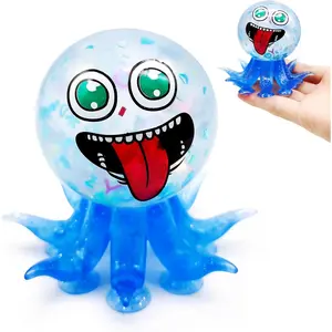 ZTATU Octopus Suction Toys Stress Balls for Kids (1PCS) Sensory Octopus Squishy Fidget Toys Party Favors Sea Animals, Stress Relief Squeeze Ball, Easter Basket Stuffers