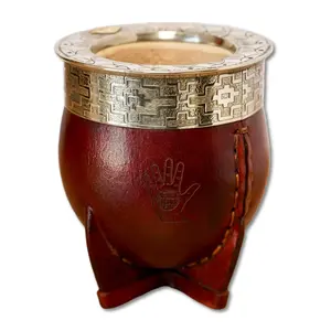 JOYA Imperial Mate Gourd - Brown Leather & Chiseled Rim