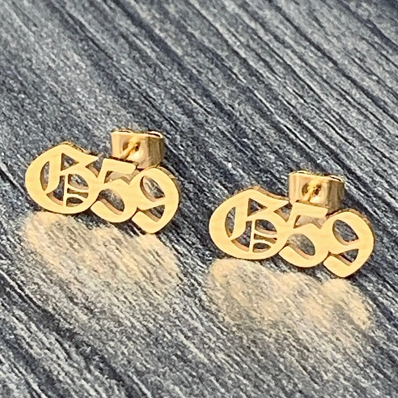 Gold G59 Earrings - 1/2" Stud Gold Plated GREY59 Earrings Surgical Stainless Steel Suicideboys Allergen Free Single Pair Options