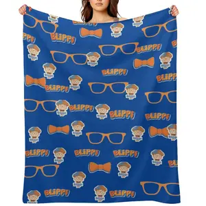 B-Blippi fLANNEL Blanket - Soft Lightweight Funny Bedding Art Fleece for Sofa Bed Camping Halloween Christmas GiftD910-195