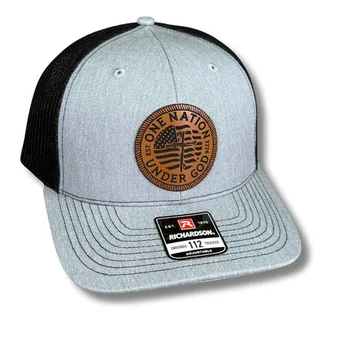 "One Nation Under God" Statement Cap - Fashion Snapback, Premium Quality Snapback Baseball Cap, Built-To-Last Laser Engraved Patch, Mesh Back for Daily Wear Cool Comfort (Quality Hats for Sports & Outdoor Use)