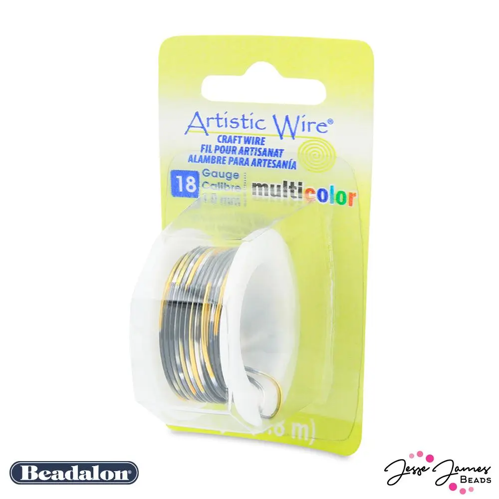 Beadalon Multicolor Wire in Silver Gold & Black 18 gauge
