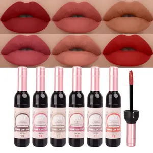 6 Colors Matte Red Wine Liquid Lipstick Pack Set,Wine bottle Lip Gloss Tint Long Lasting 24 Hour Waterproof Velvet Nonstick Cup Lipgloss Lip Stain Pigmented Lip Makeup Gift Sets for Girls and Women