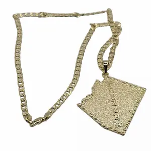 Arizona Map Necklace - Gold-Plated 24 Inches with Chain and Pendant