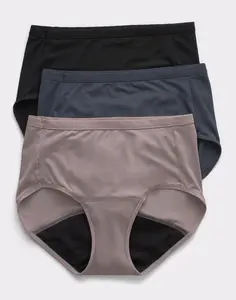 Hanes Comfort Period. Women's Brief Underwear Light Leaks Neutrals 3-pack Multi Pack Comfortable Fit Soft Stretch Fabric Breathable Ll40as