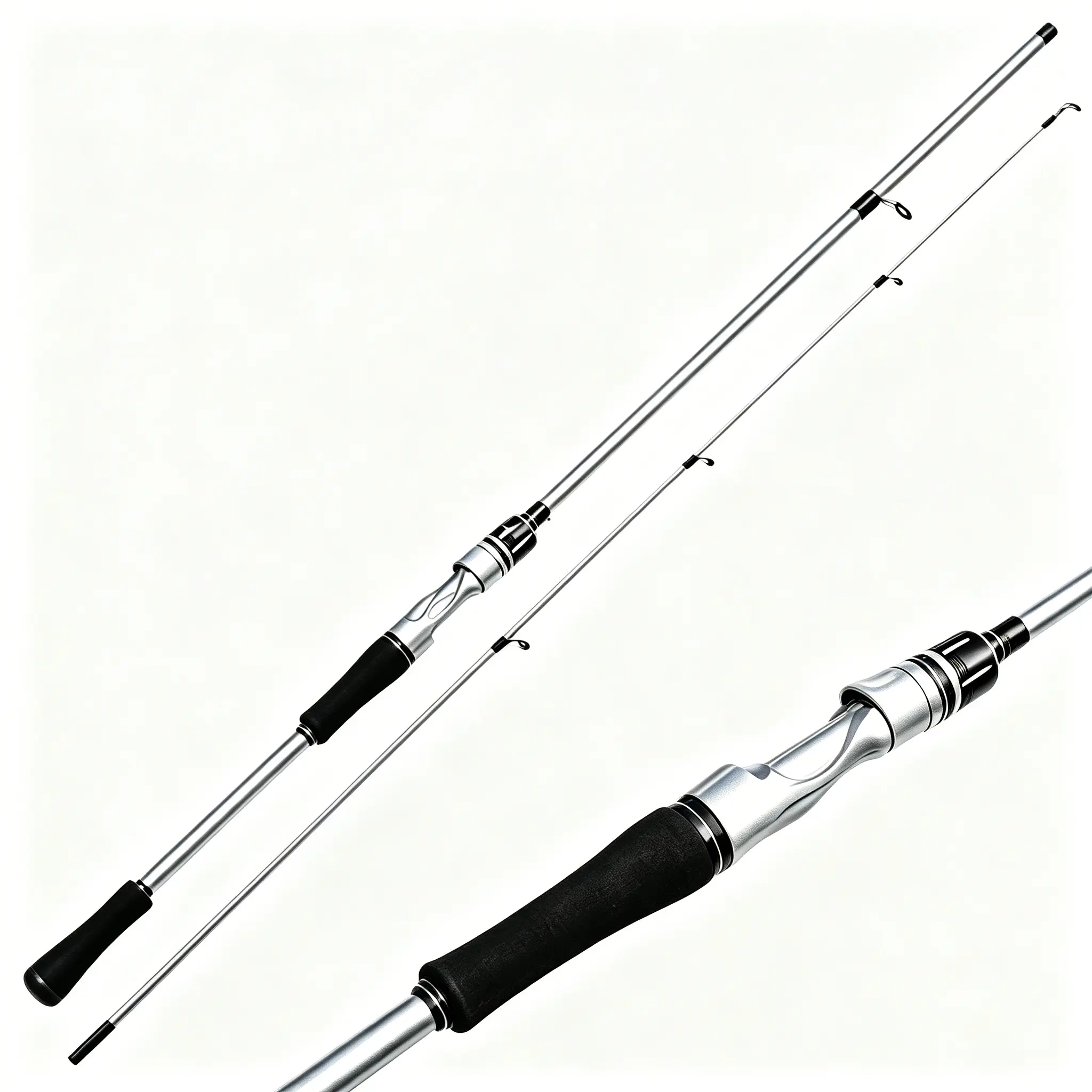 Carbon Fiber Fishing Rod, 6FT 2-Section ML Fast Action Lure Rod, 1/8oz-3/8oz Lure Weight, 4-12LB Line Weight, Sensitive Tip for Bass/Trout, Freshwater/Saltwater Travel Fishing Gear day