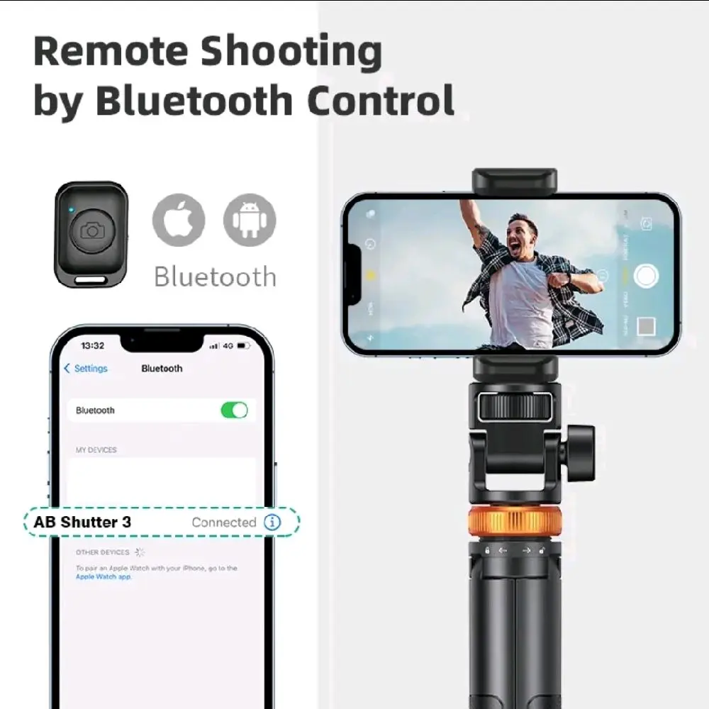 iPhone/Android Phone Tripod 62" with Remote, Upgraded Stand, Compatible with iPhone 16/15/14/13, Travel-Friendly & Stable - Smartphone, Cellphone