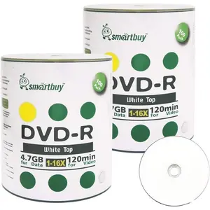 200-disc 4.7gb/120min 16x DVD-R White Top Blank Data Recordable Media Disc