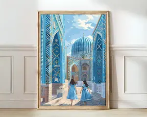 Iran Print Iran Illustration Tehran Poster Tehran Print Mosque Print Iran Travel Poster Iran Gift Travel Gallery Islam Nursery Decor