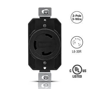 ELEGRP NEMA L6-30R Twist Lock Outlet, 30A 250V, 2 Pole 3 Wire Grounding, Heavy-Duty Design
