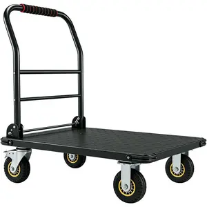 1800LBS Platform Truck Cart, 36"x24" Large Utility Cart with 6" Swivel Wheels with Brakes, Hand Truck for Warehouse, Garage, Shipping & Moving