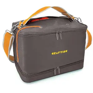 CRAFTISS Crochet Bag Yarn Storage - Christmas Gift - Durable Canvas Yarn Bag for Crochet Accessories - Organizer with Built-in Knitting Accessories Case