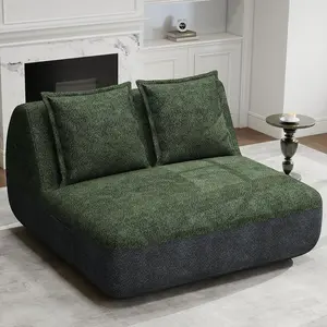 Small Sofa Small Couches for Living Room, Comfy Memory Foam Couch, Mini Sofa with Side Pocket for Living Room, Bedroom (Grey+Green)