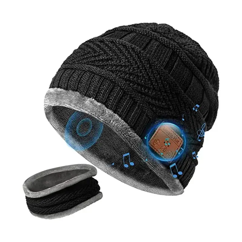 Beanie With Headphone Speaker Mic beanie  headphones Audio Bluetooth