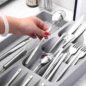 Modular Cutlery Organizer |   Heavy-Dauge Steel Kitchen/Dining Tray |   Custom Compartments Utensil Storage  Drawer Boxes Household Adjustable Knives