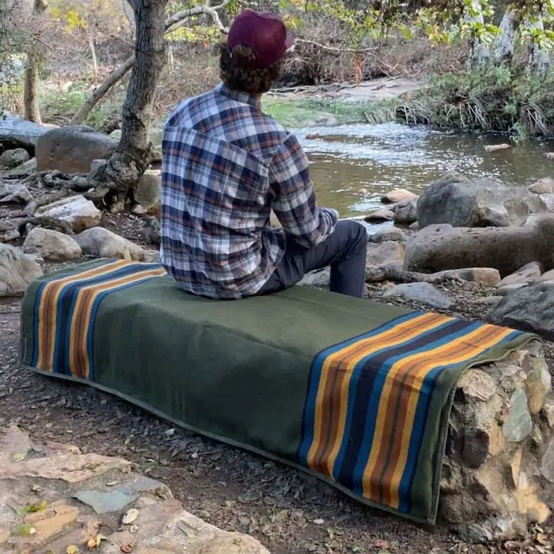 Waxed Canvas Blanket / Waterproof Blanket | Camping Blanket Cowboy Roll - Picnic Blanket, Campfire blanket Camp Gift