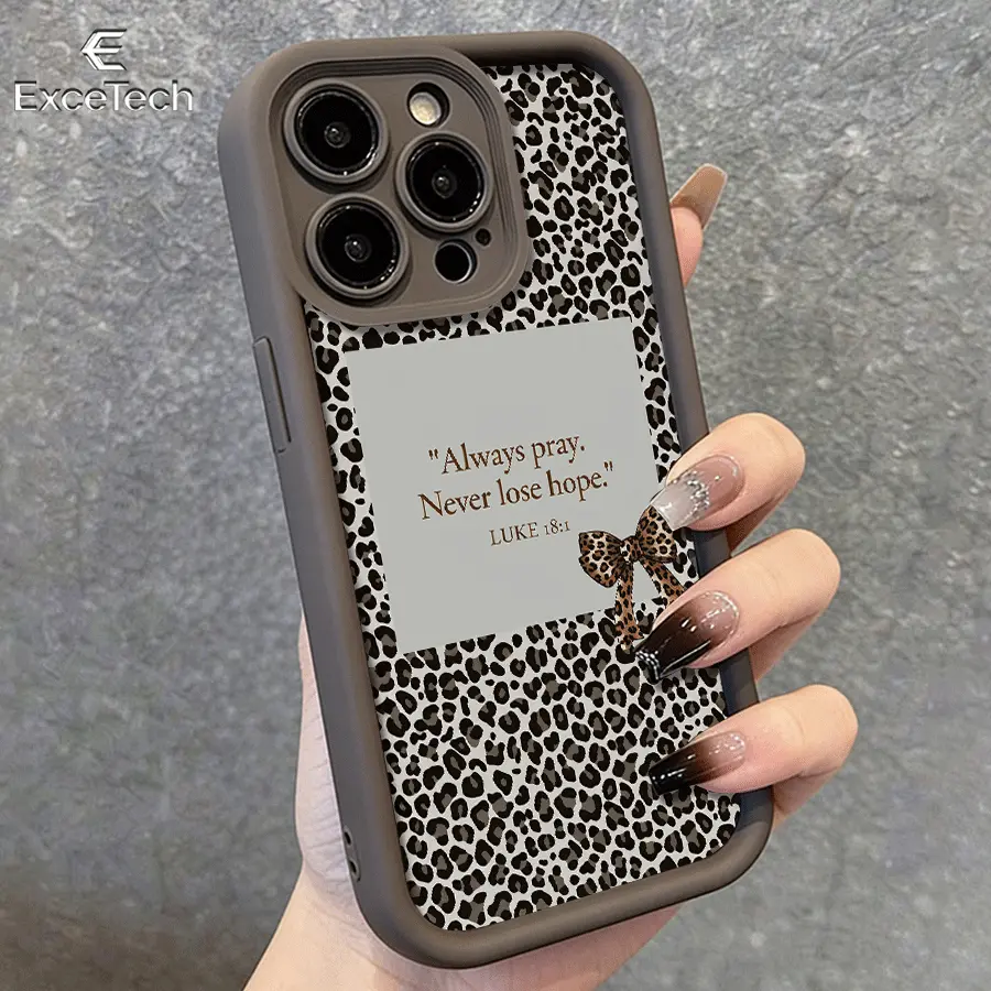 Luke 18:1 Bible Verse Leopard Bow Phone Case for iPhone17 Pro Max/11/12/13/14/15/16/17/XS and Compatible with the Samsung Galaxy S26 Ultra/S25/S24/S23/S22 series; features a precision-cut design for a snug fit, providing comprehensive protection.38