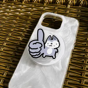 Cute Thumbs Up Cat MagSafe Phone Grip, Funny Kawaii Kitty Acrylic Pop Socket, Magnetic Phone Stand for iPhone Gift