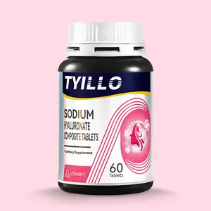 Tyillo Sodium Hyaluronate Vitamin E Complex Dietary Supplement Tablets – 40.06mg Sodium Hyaluronate, 27.01mg Vitamin C & 20mg Milk Thistle Extract| Natural Skin Care, Antioxidant, Skin Moisturizing, Hair & Eye Health & Joint Discomfort Relief