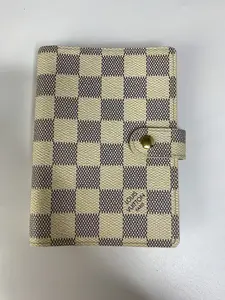 Pre-owned Louis Vuitton canvas Small Leather Goods Small Ring Agenda Azur