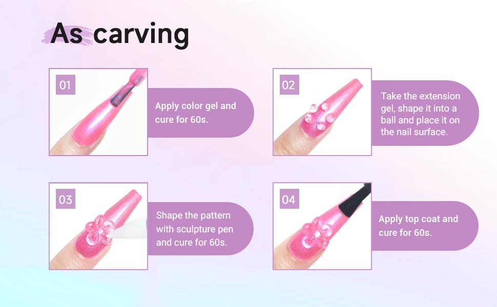 Solid Builder Gel for Nails- 45g Large Volume 3D Sculpting Gel for Nail Extension Art, Non-Sticky, U V Lamp Curing Required, Salon Home DIY Use.