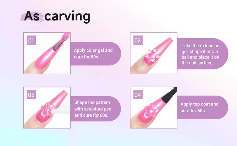 Solid Builder Gel for Nails- 45g Large Volume 3D Sculpting Gel for Nail Extension Art, Non-Sticky, U V Lamp Curing Required, Salon Home DIY Use.