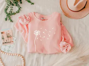 Dandelion Plant Botanical Garment Dyed Comfort Colors Sweatshirt