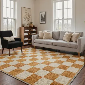 【Deals For You Days】GENIMO Carpet – Machine Washable, Pet Friendly, Soft Area Rug, Non-Slip Floor Rug, Perfect Home Decor for Any Room ,ARC1421-OCHRE