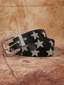 Fashion Star Decor Pu Buckle Belt, Punk Style Belt for Women, Fashion All-match Clothes Accessories, Star Decorated Belt