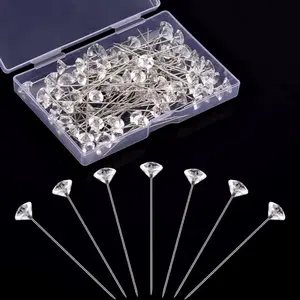 Diamond Pins - Clear Diamond Design in Storage Box - Product Title Based on Given Information