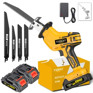 YUNXI 3500SPM Brushless Power Cordless Reciprocating Saw with LED Light,Brushless Reciprocating Saw with BladesCordless Multi-Functional Reciprocating Saw – Electric Jigsaw for Wood, Metal & PVC Cutting – Woodworking & Gardening Saw with Battery