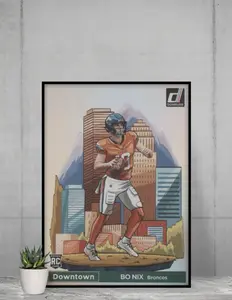 Donruss Bo Nix 2024 Downtown 12x17 Poster Denver Broncos