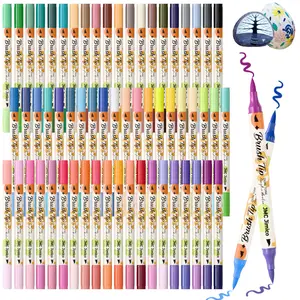 [JMC Jimico] 48/72/96/120  Colors Dual-Tone Acrylic Paint Markers, Acrylic Paint Pens for Rock Painting, Ceramic, Wood, Canvas, Glass, Stone, Fabric, Card Making, DIY & Art Supplies, Gift, Markers for Coloring, Art Supplies, Coloring Supplies