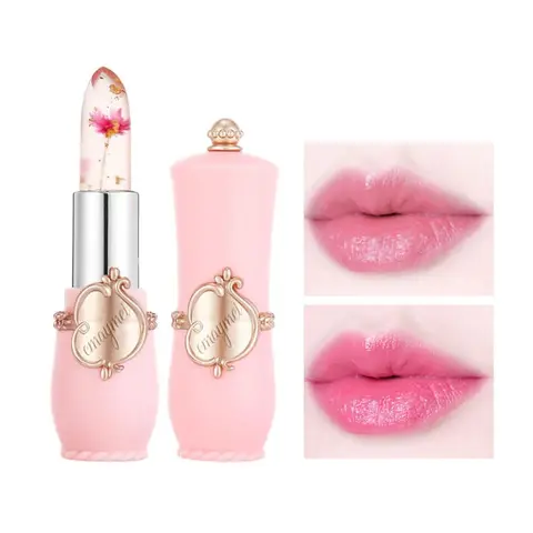 Flower Design Lipstick, 1 Count Color Changing Moisturizing Lip Balm, Luxurious Long Lasting Tinted Hydrating Lip Gloss, Suitable for All Occasions Lip Makeup, Girls and Women Makeup Accessories, Cosmetic, Lip Products, Christmas Gift, Hydrating Lipgloss