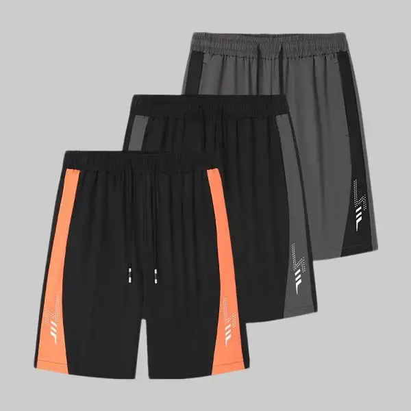 Men's Colorblock Athleisure Gym Shorts - Casual, Comfortable, Breathable, with Side Pockets, Suitable for Everyday Outdoor Wear, All-Season Use, Athleisure Shorts, Colorblock Shorts