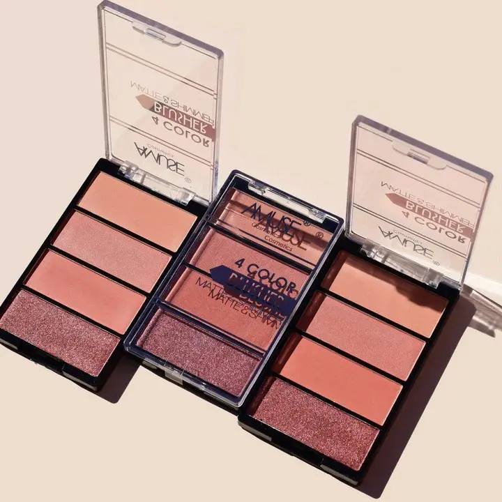 Amuse Cosmic Blusher 4 Color Mate & Shimmer Makeup Cosmetic Palette for Radiant Cheeks