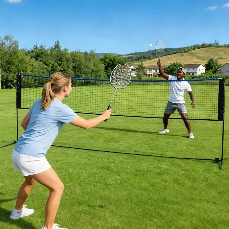 Professional Grade Portable Badminton Volleyball Net Adjustable Height & Tension with Premium Carry Bag, Weather-Resistant for Outdoor, Pool, Backyard Use And Indoor Court Games
