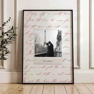 Personalized Style Photo Print, Custom Wedding Gift Wall Art, Trendy Minimal Home Decor for Couples, Modern Memory Display, Custom Photo Poster for Living Room