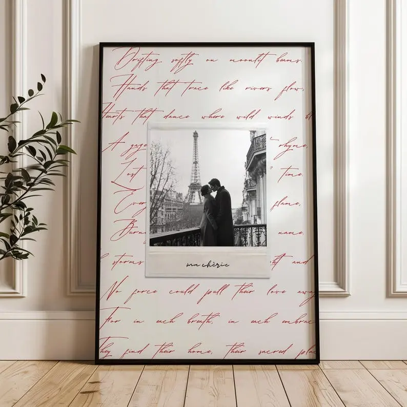 Personalized Style Photo Print, Custom Wedding Gift Wall Art, Trendy Minimal Home Decor for Couples, Modern Memory Display, Custom Photo Poster for Living Room